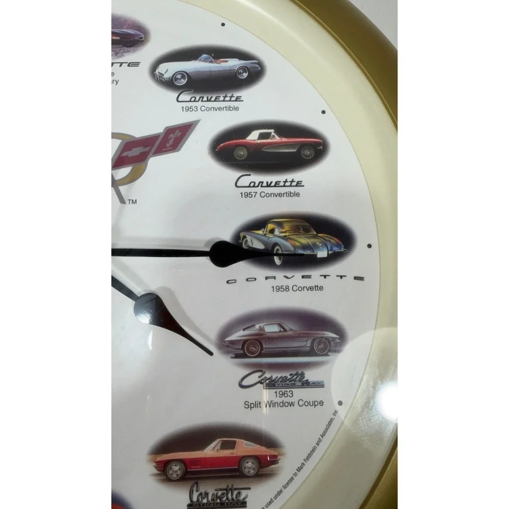 Corvette 50th Anniversary Wall Clock Mark Feldstein Gold 1953-2003 PARTS ONLY